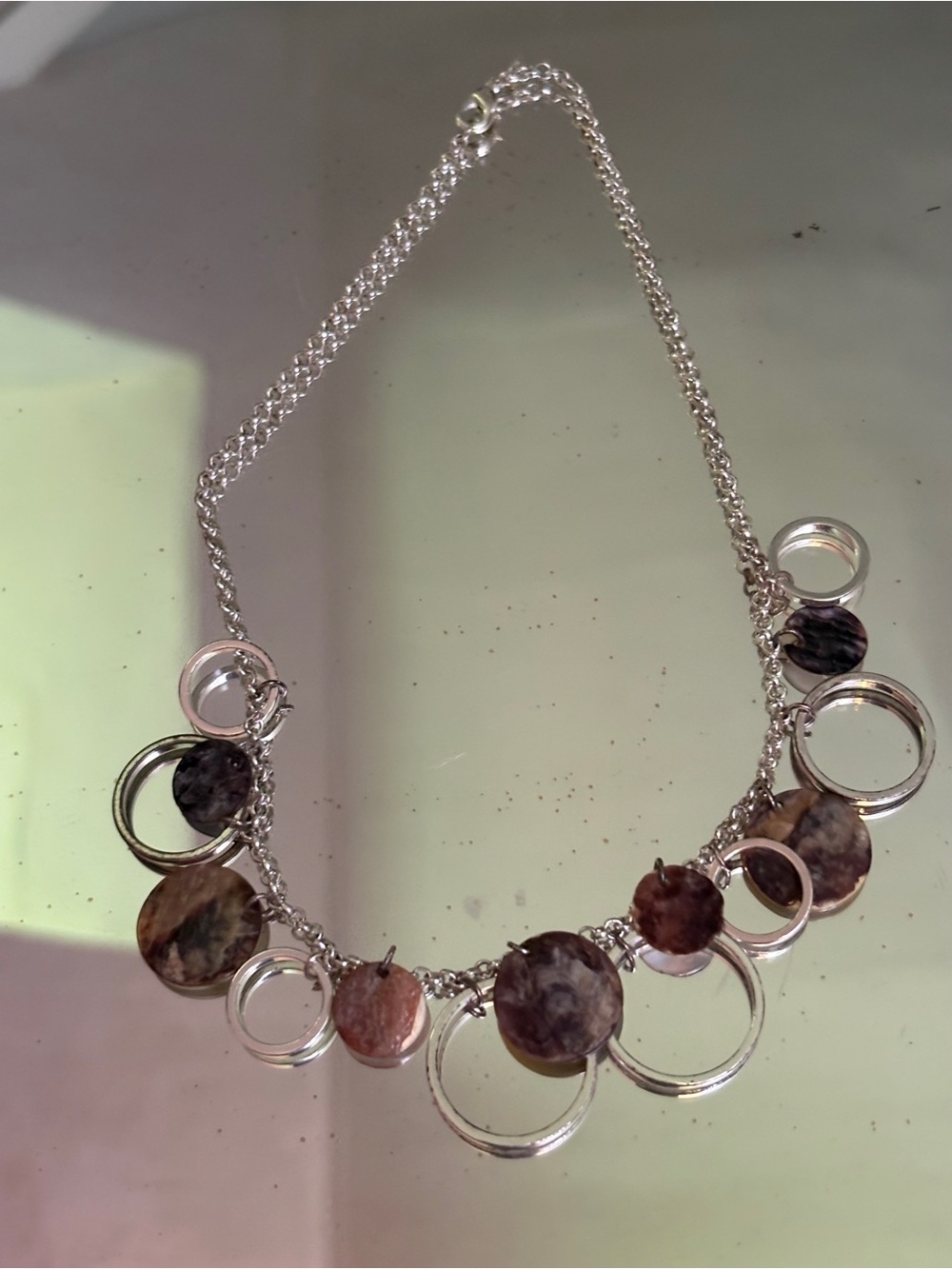 Y2K circle charm necklace